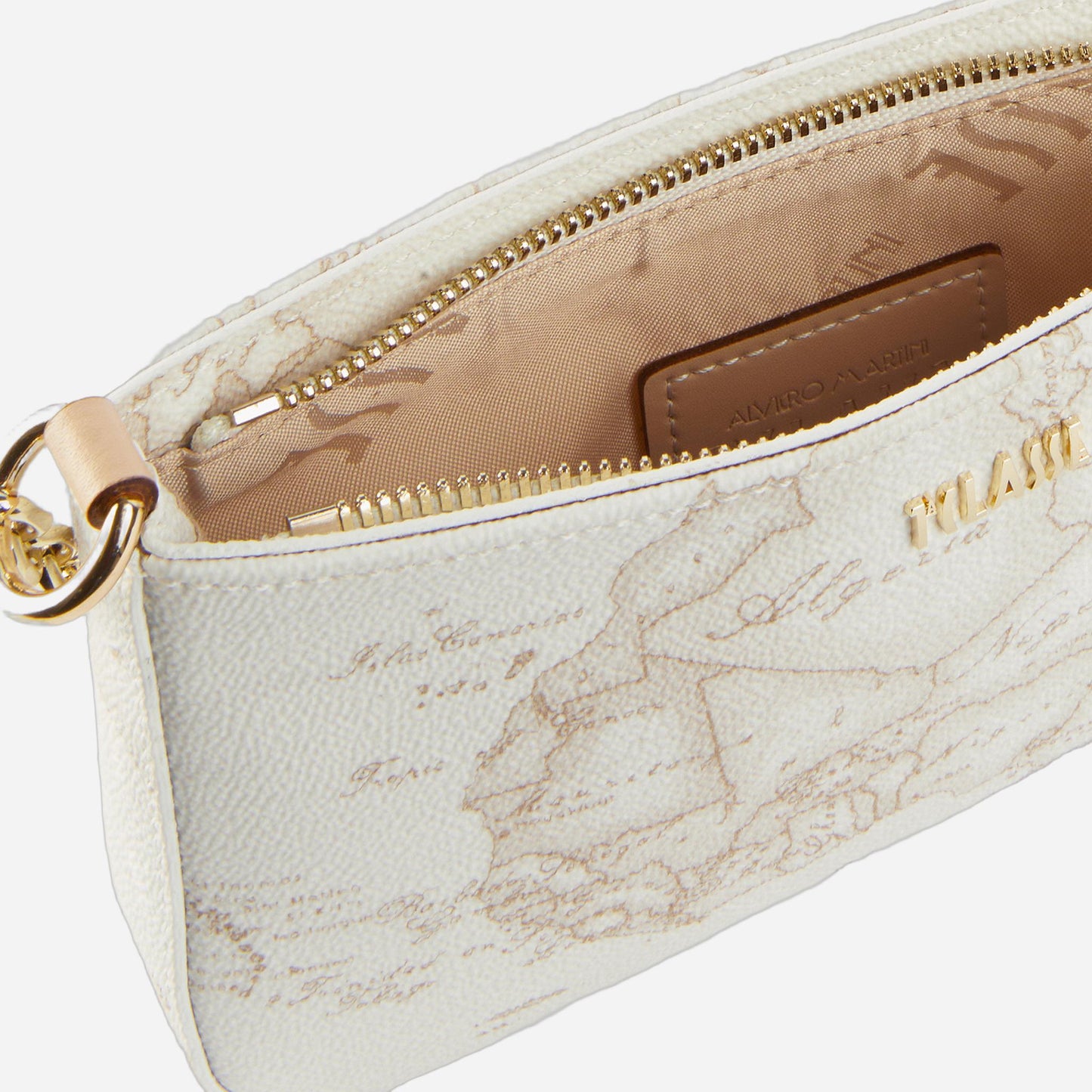 ALVIERO MARTINI Pochette con tracolla in tessuto Geo White Naturale Geo White 