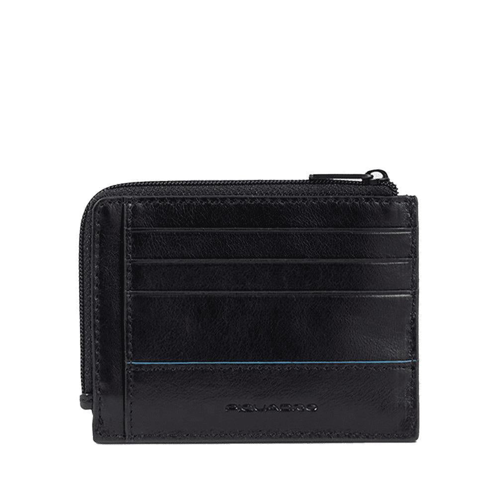 PIQUADRO Portamonete in pelle con porta documenti e carte Nero 