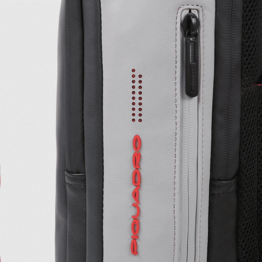 PIQUADRO Zaino uomo porta PC e porta iPad® in pelle Grigio/nero 