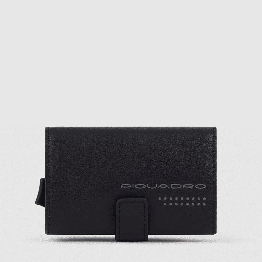 PIQUADRO Portacarte di credito in metallo Nero 