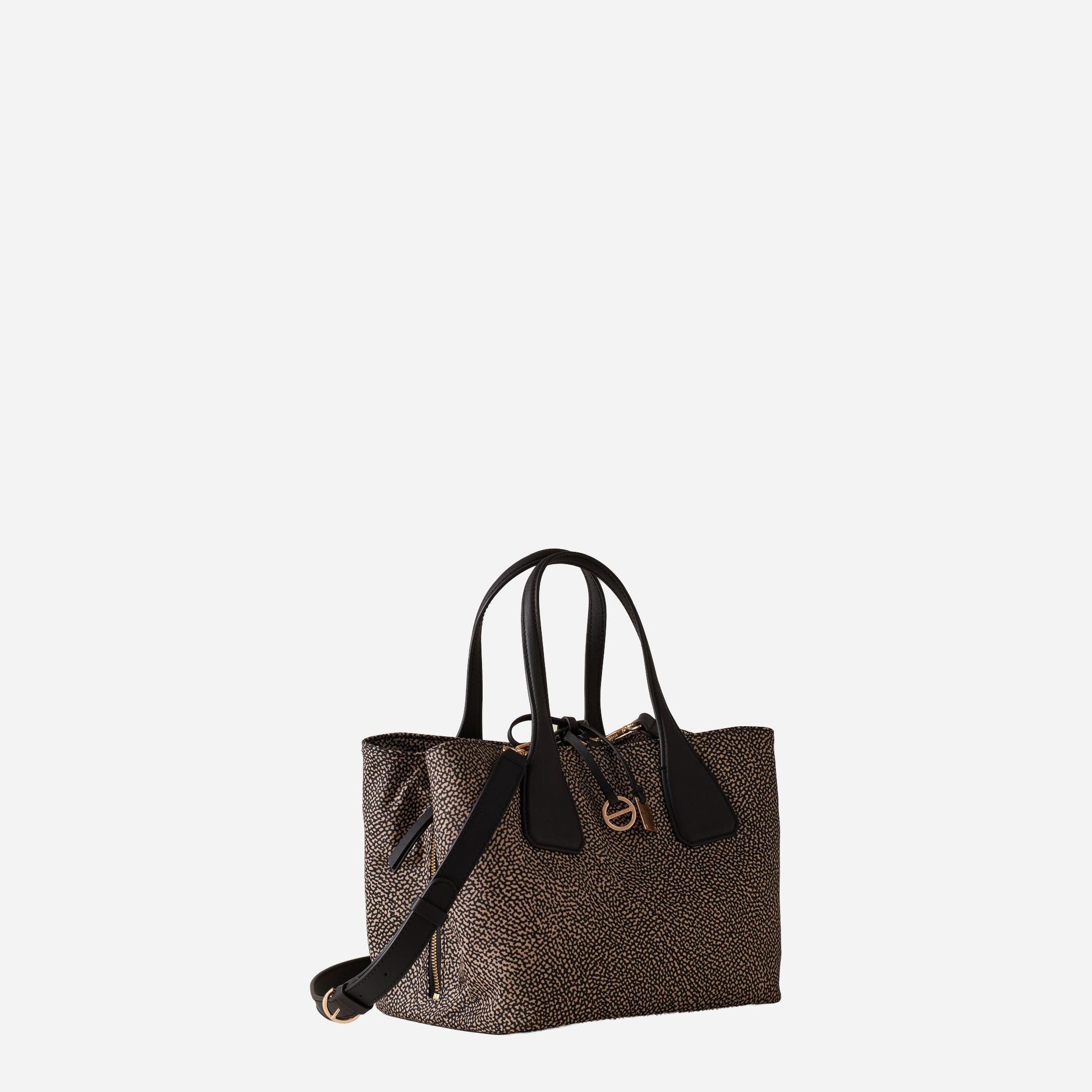 borbonese BORSA BAULETTO M. C/T OP NATURALE/NERO 