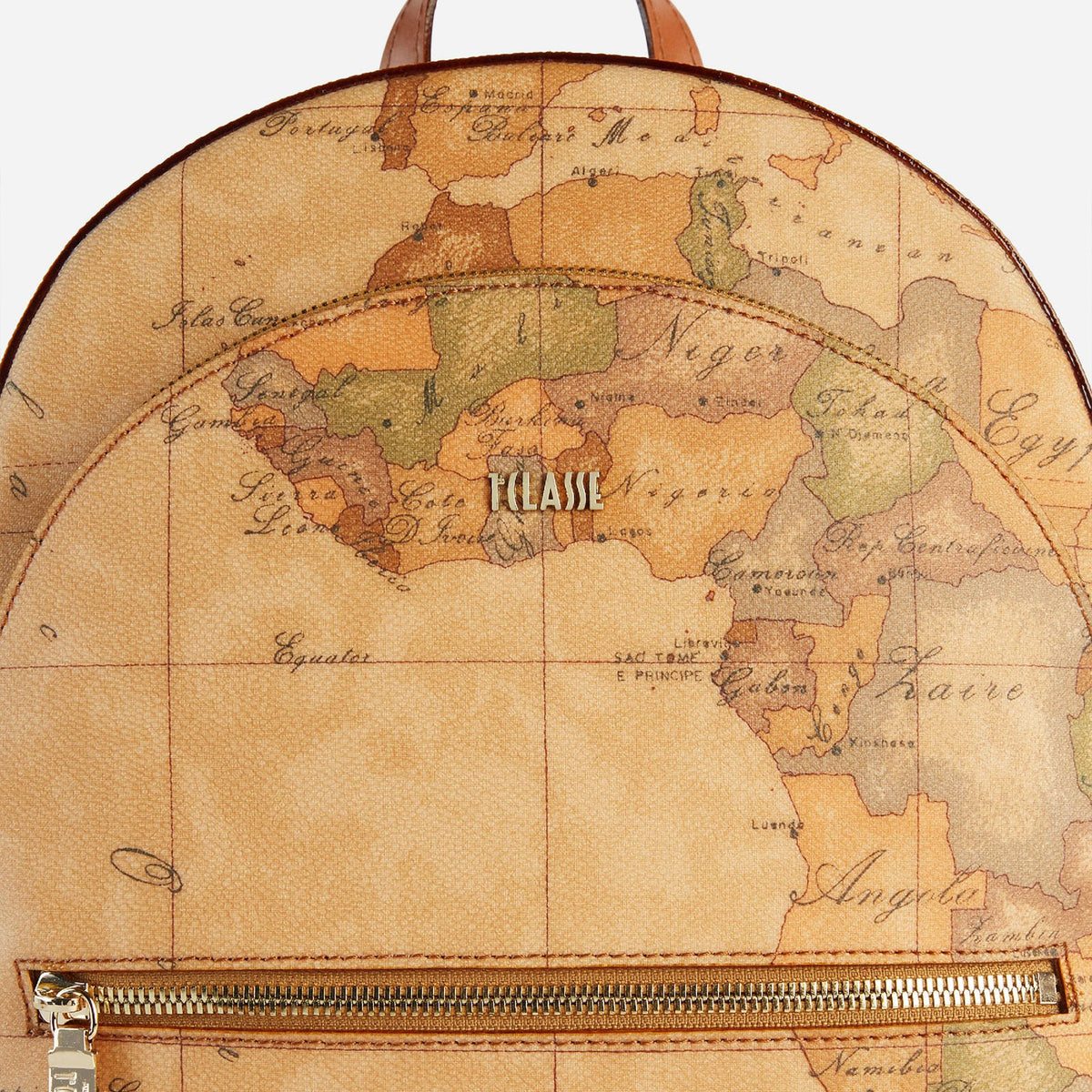 ALVIERO MARTINI Zaino tre tasche in tessuto stampa Geo Classic Naturale Geo Classic 