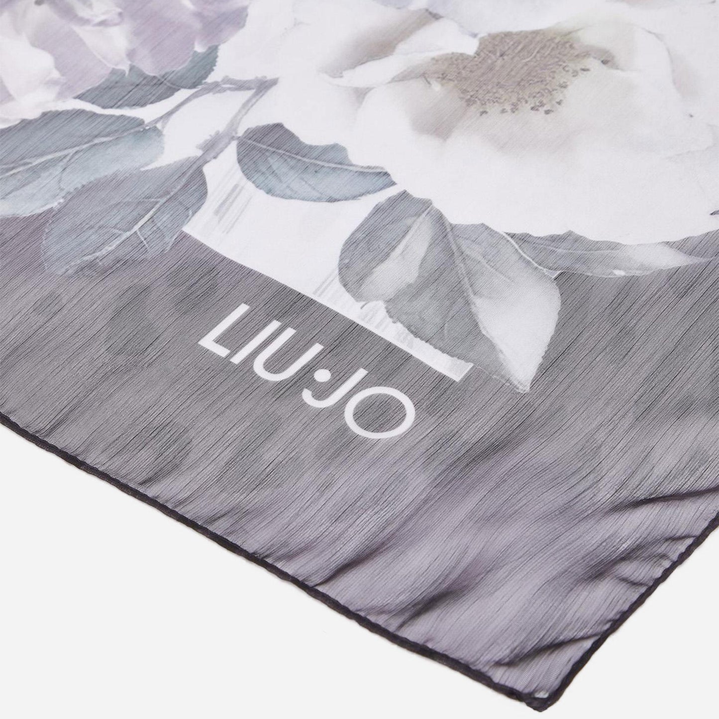LIU JO Foulard grande con peonie BLACK 