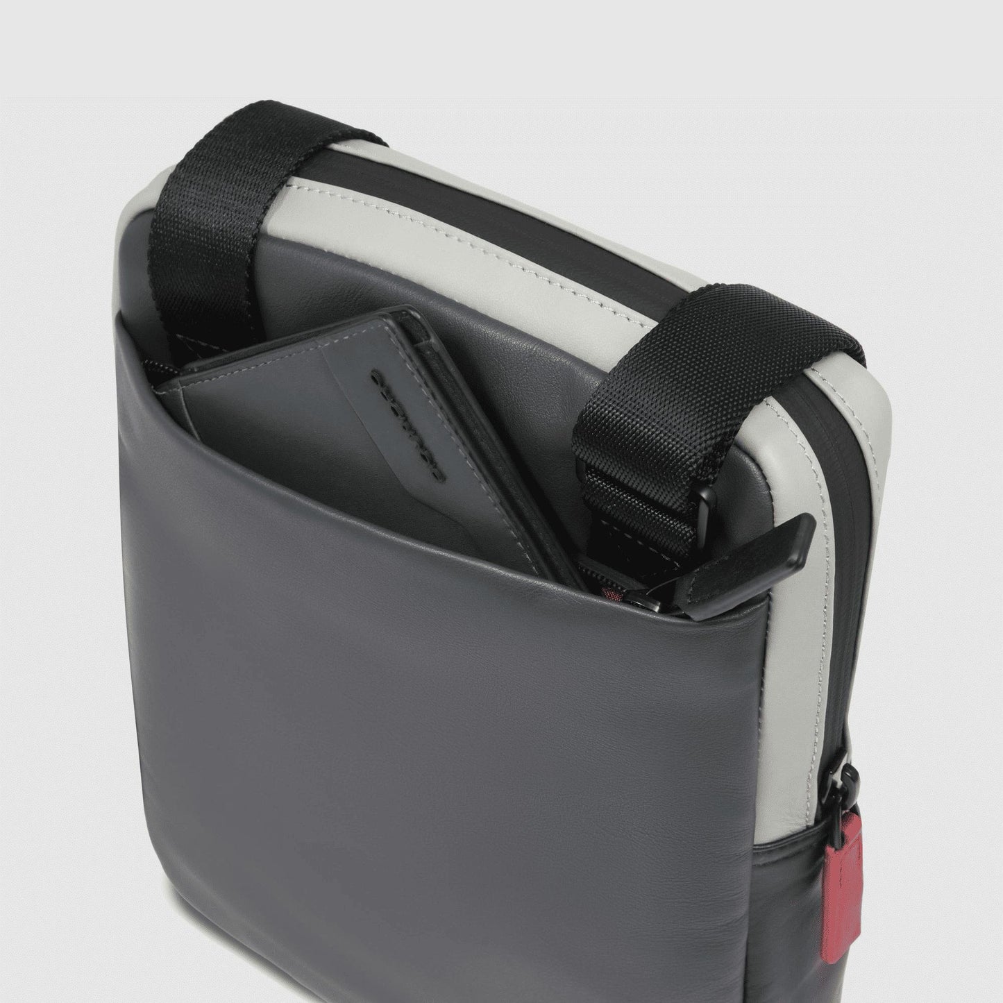 PIQUADRO Borsello uomo porta iPad® in pelle Nero/grigio 