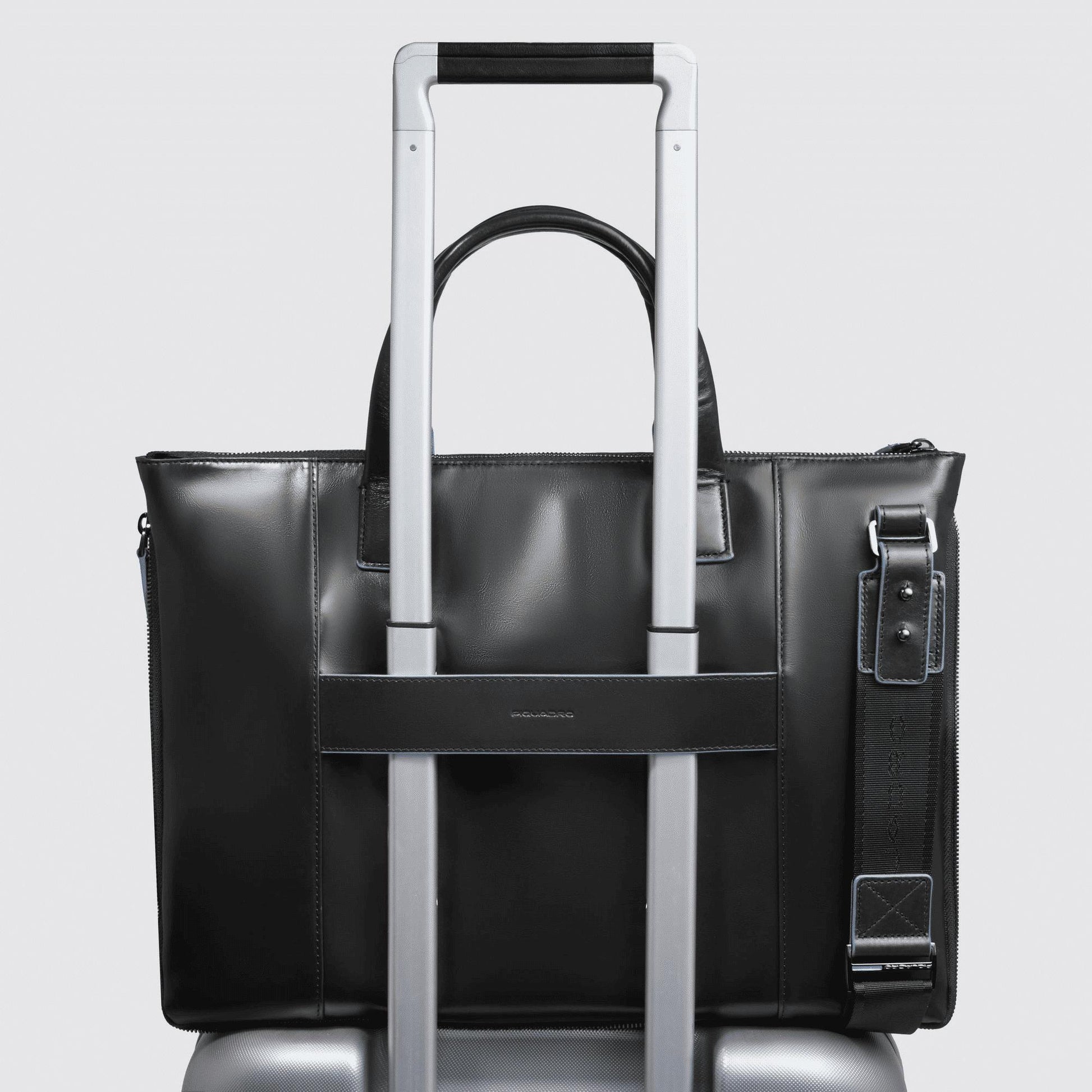 PIQUADRO Borsa sottile porta pc e porta iPad® in pelle Nero 