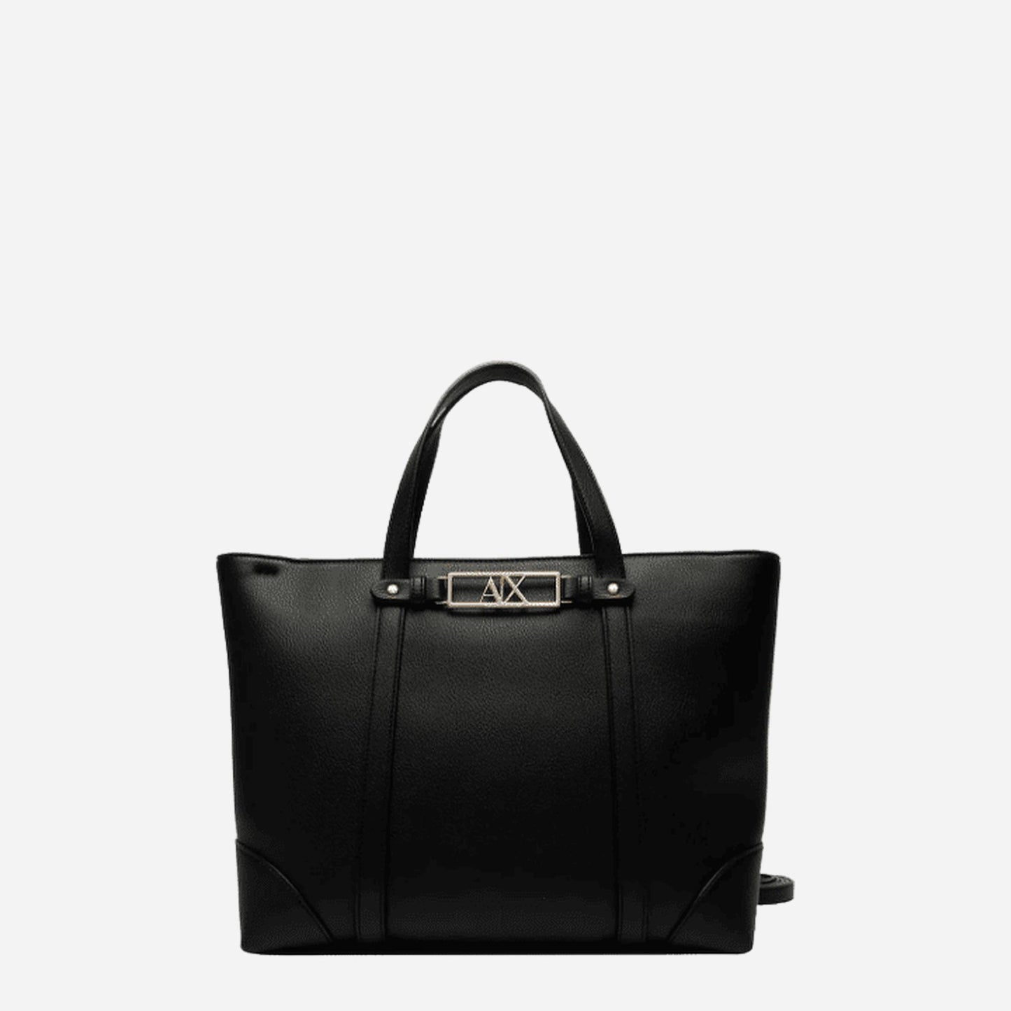 ARMANI EXCHANGE Shopper media in pelle BLACK 
