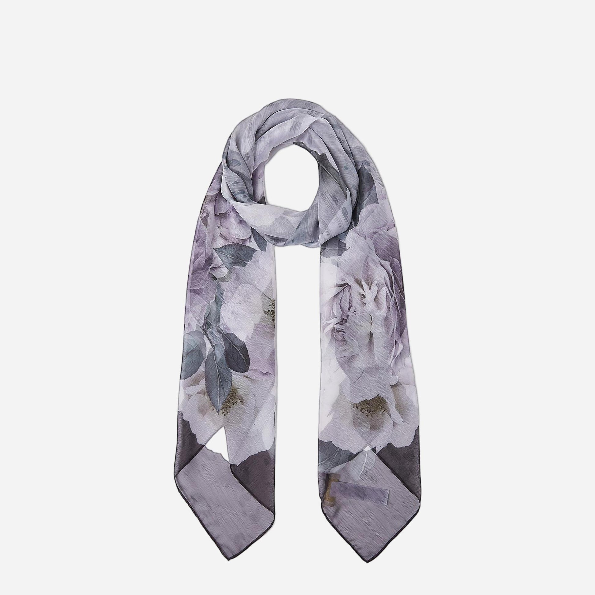LIU JO Foulard grande con peonie BLACK 
