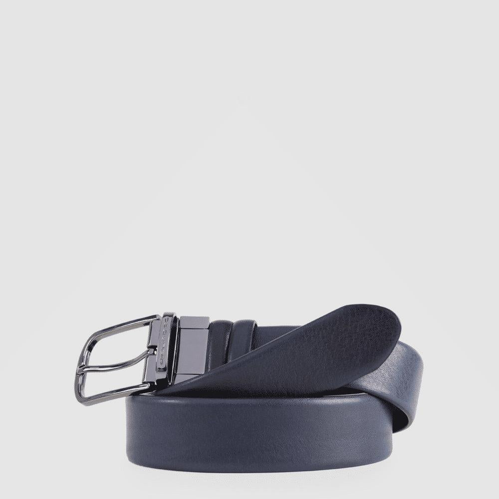 PIQUADRO Cintura uomo reversibile nero/blu2 