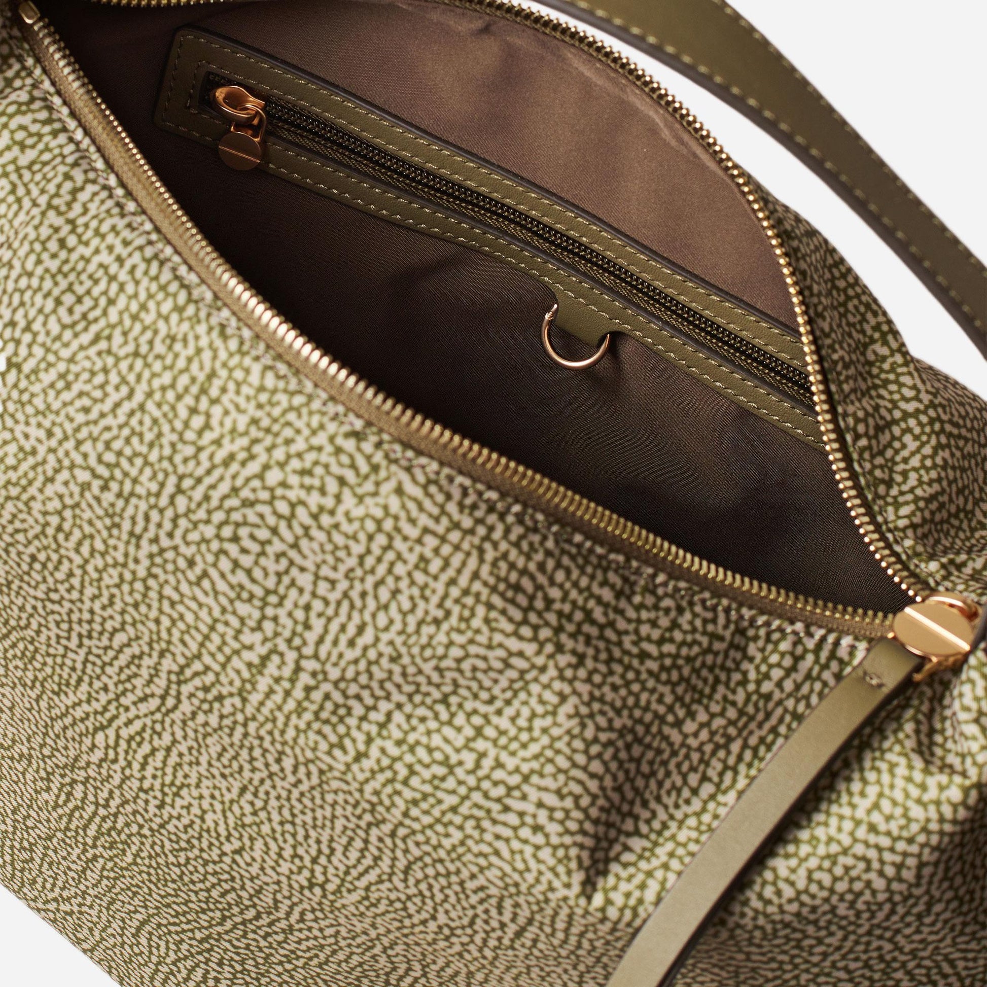 borbonese PRIVE BORSA HOBO MEDIUM Olive 