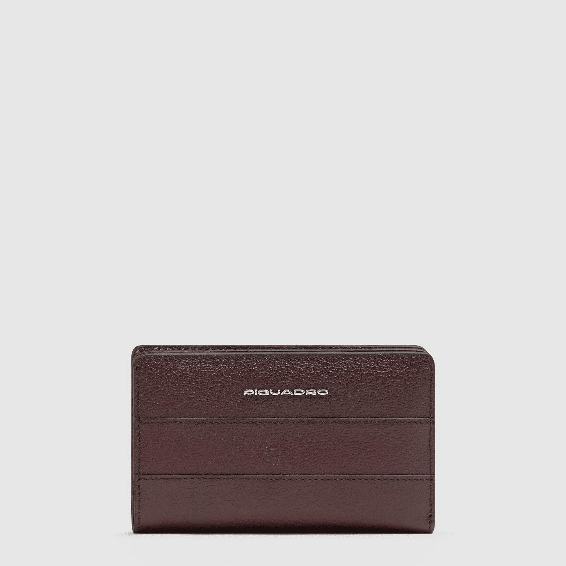 PIQUADRO Portafogli da donna in pelle con porta monete BORDEAUX 
