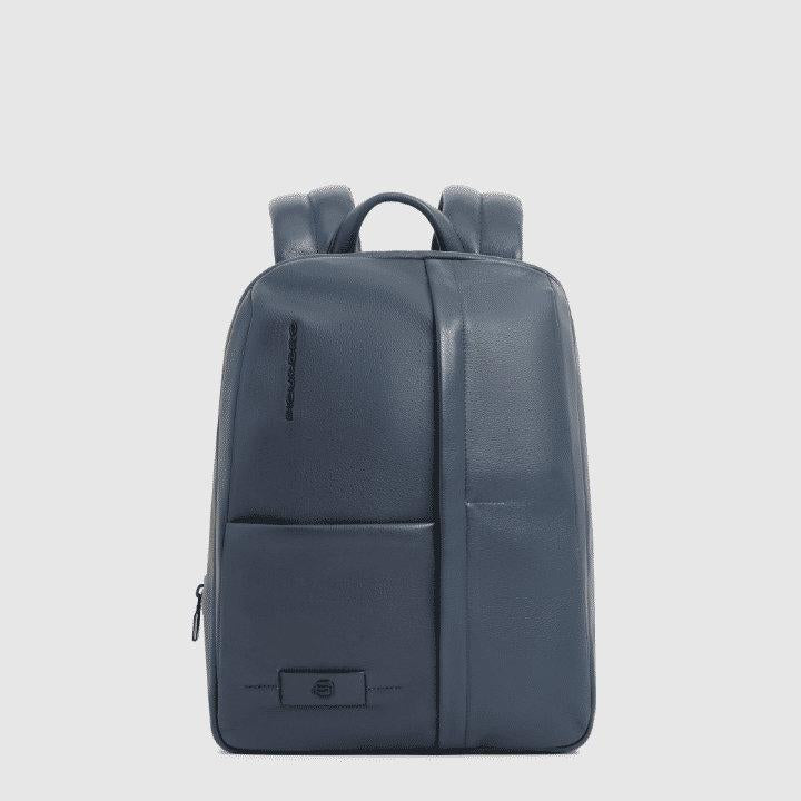 PIQUADRO Zaino PC 14'' espandibile in pelle Blu 