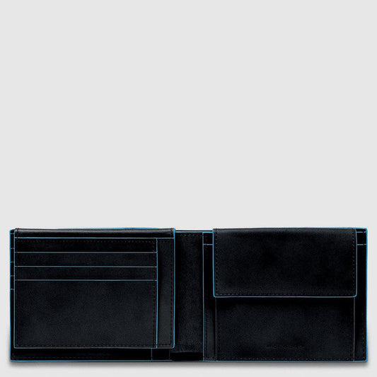 PIQUADRO Portafoglio uomo con porta documenti e porta monete Nero 