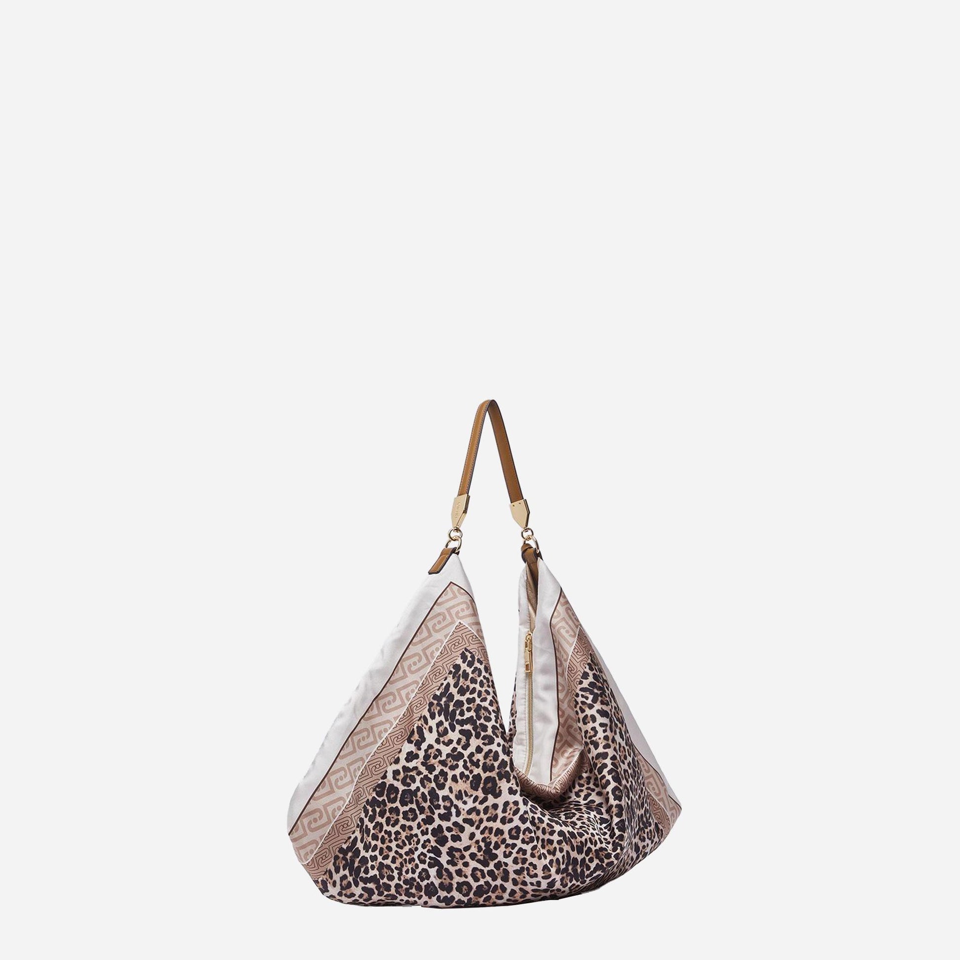 LIU JO Borsa foulard media Animalier natural 