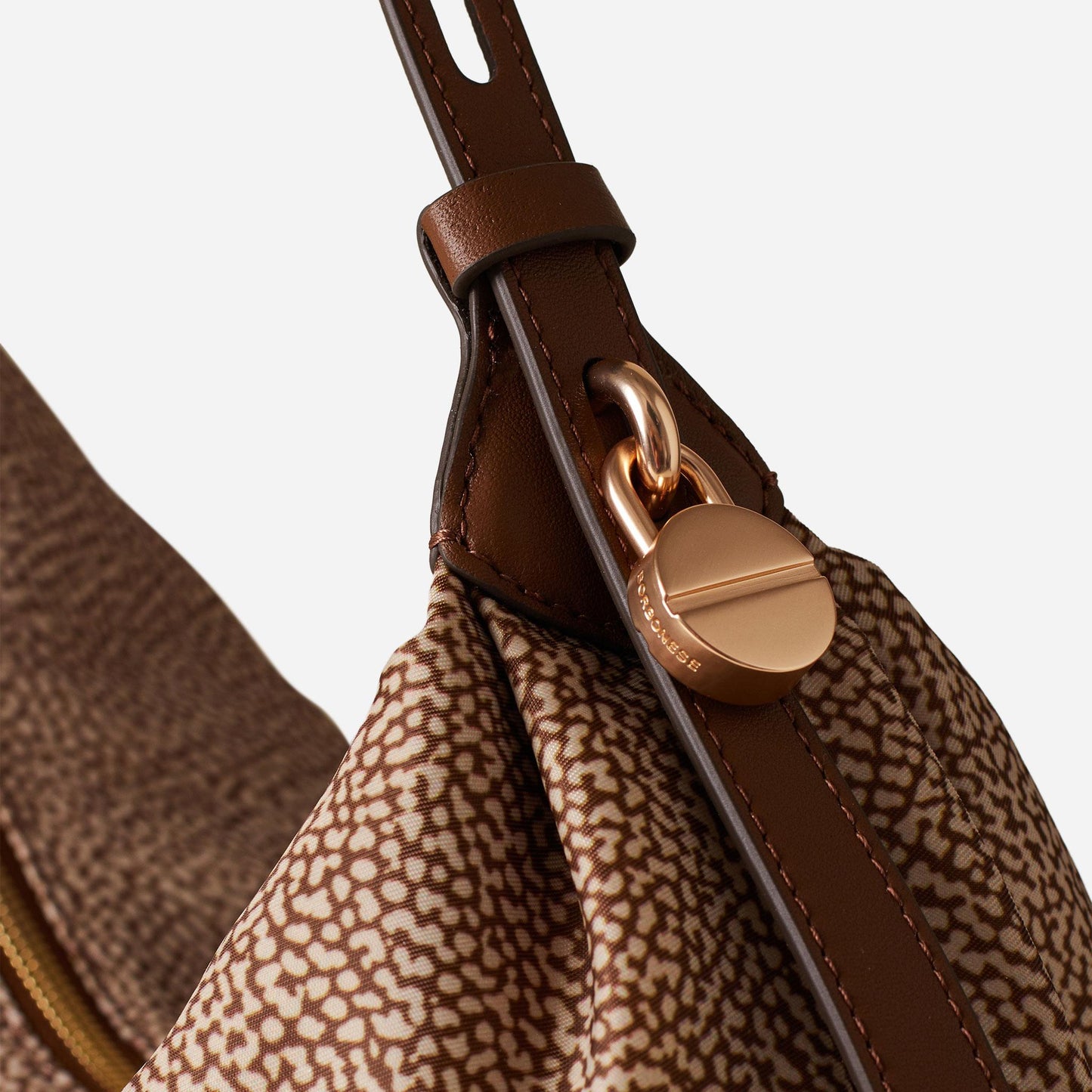 borbonese PRIVE BORSA HOBO MEDIUM Beige/marrone 