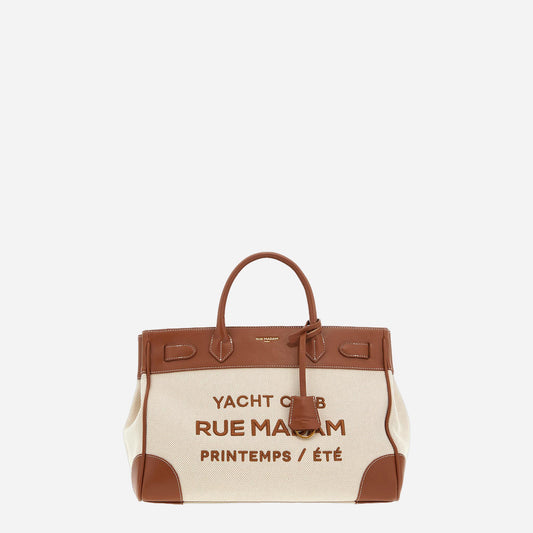 RUE MADAM RIVIERA TOTE CANVAS BROWN 