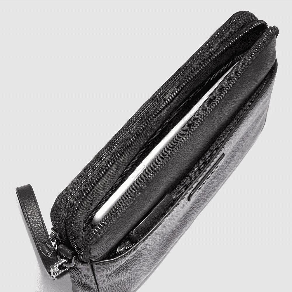 PIQUADRO Pochette uomo porta iPad®mini in pelle Nero 