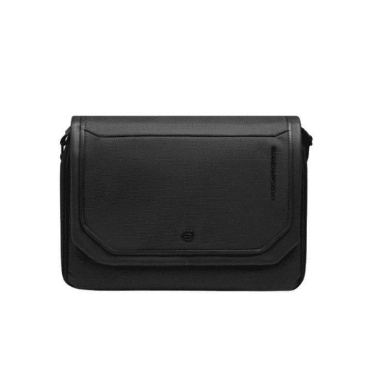 PIQUADRO Messenger porta IPad® 11" in pelle e tessuto Nero 