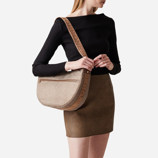 borbonese ECO LINE LUNA BAG MIDDLE Beige/marrone 