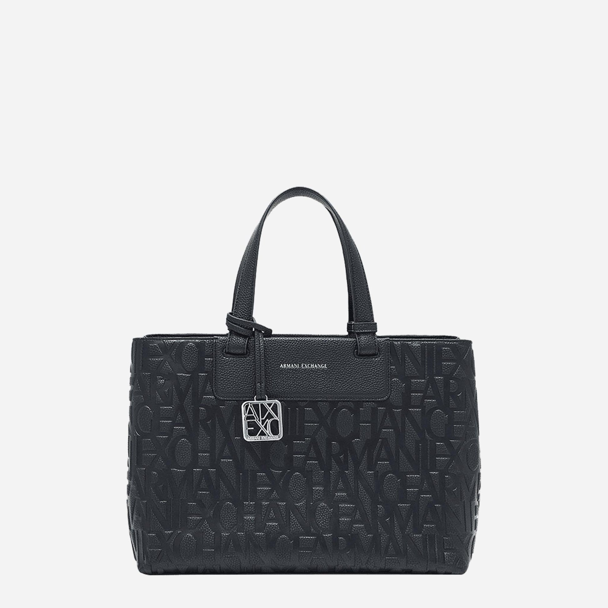 ARMANI EXCHANGE Borsa a mano e tracolla in ecopelle BLACK 