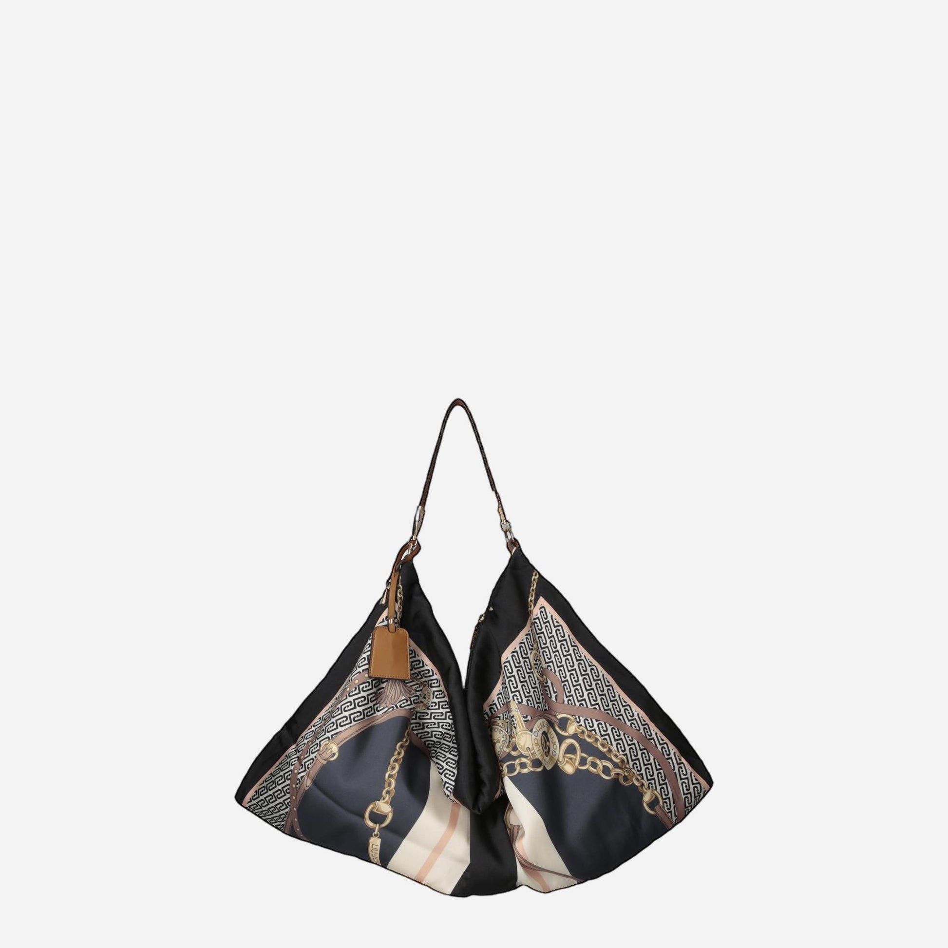 LIU JO Borsa foulard media St.metall.nero 