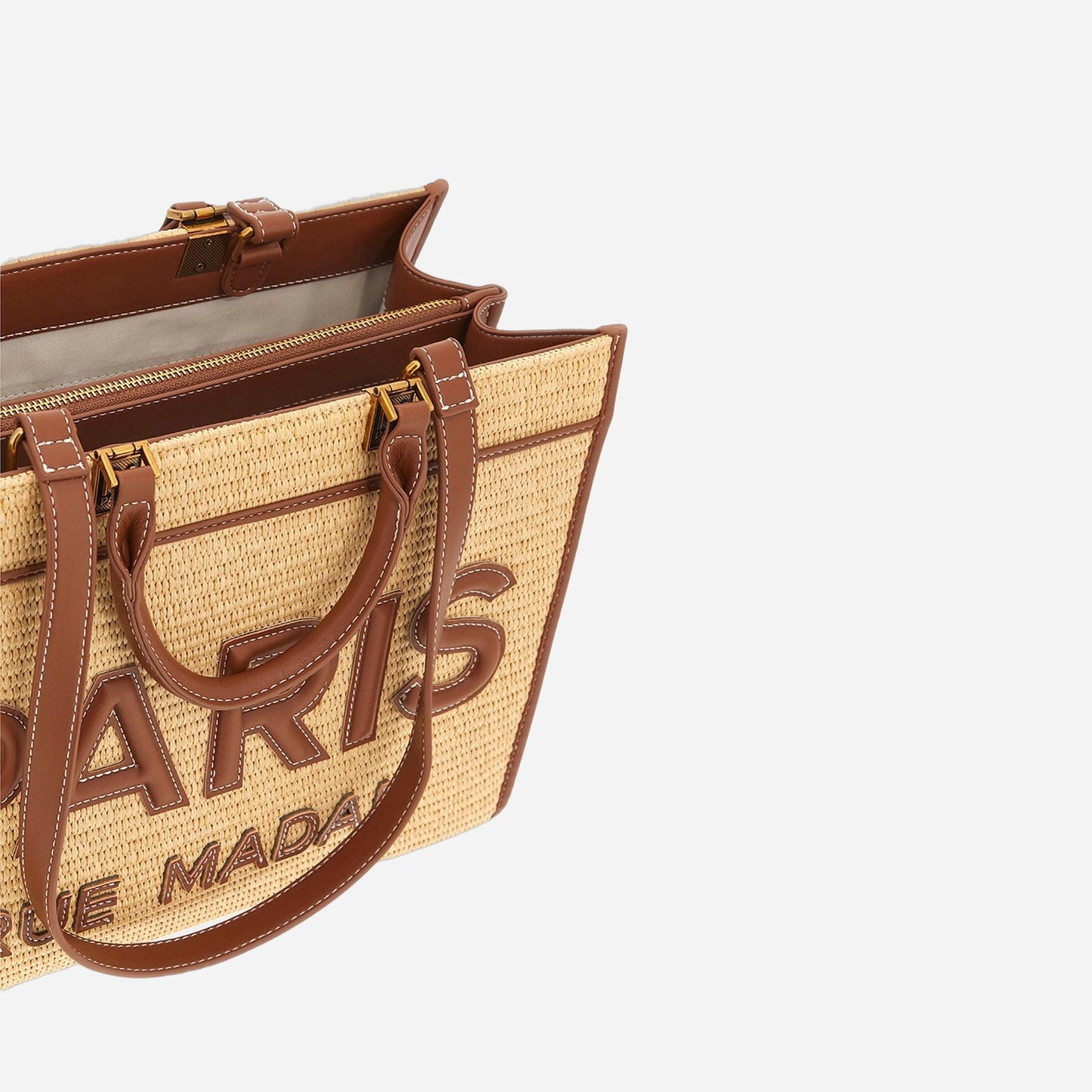 RUE MADAM ICONIQUE TOTE STRAW STRAW BROWN 