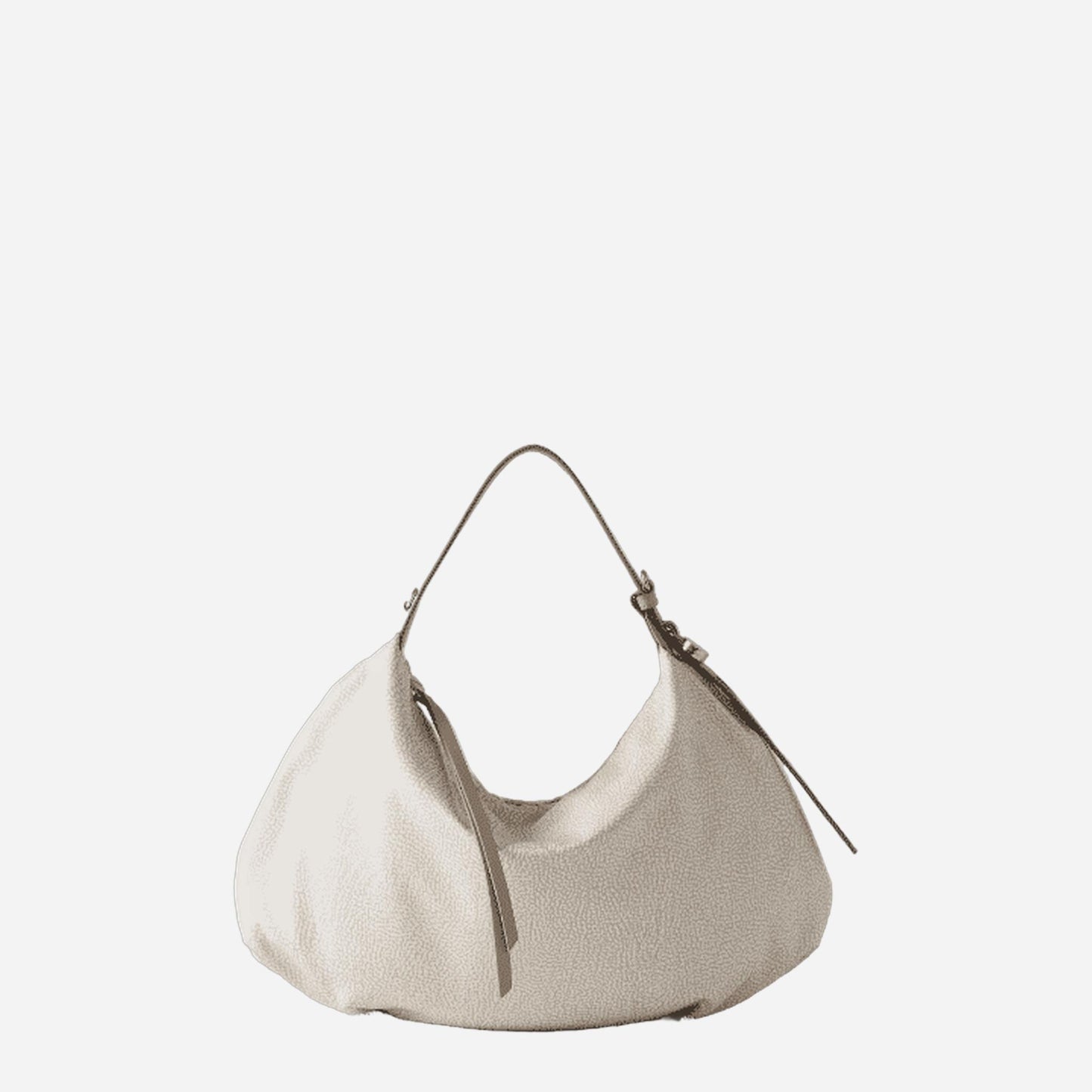 borbonese PRIVE BORSA HOBO MEDIUM WHITE COTTON 