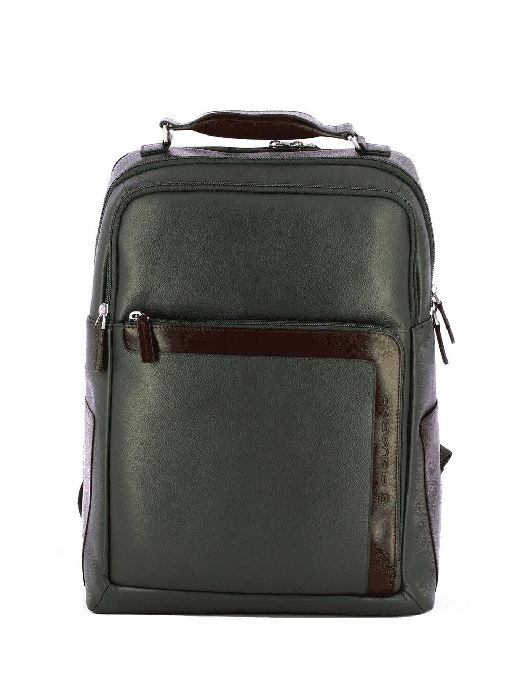 PIQUADRO Zaino grande in pelle Blu/marrone 