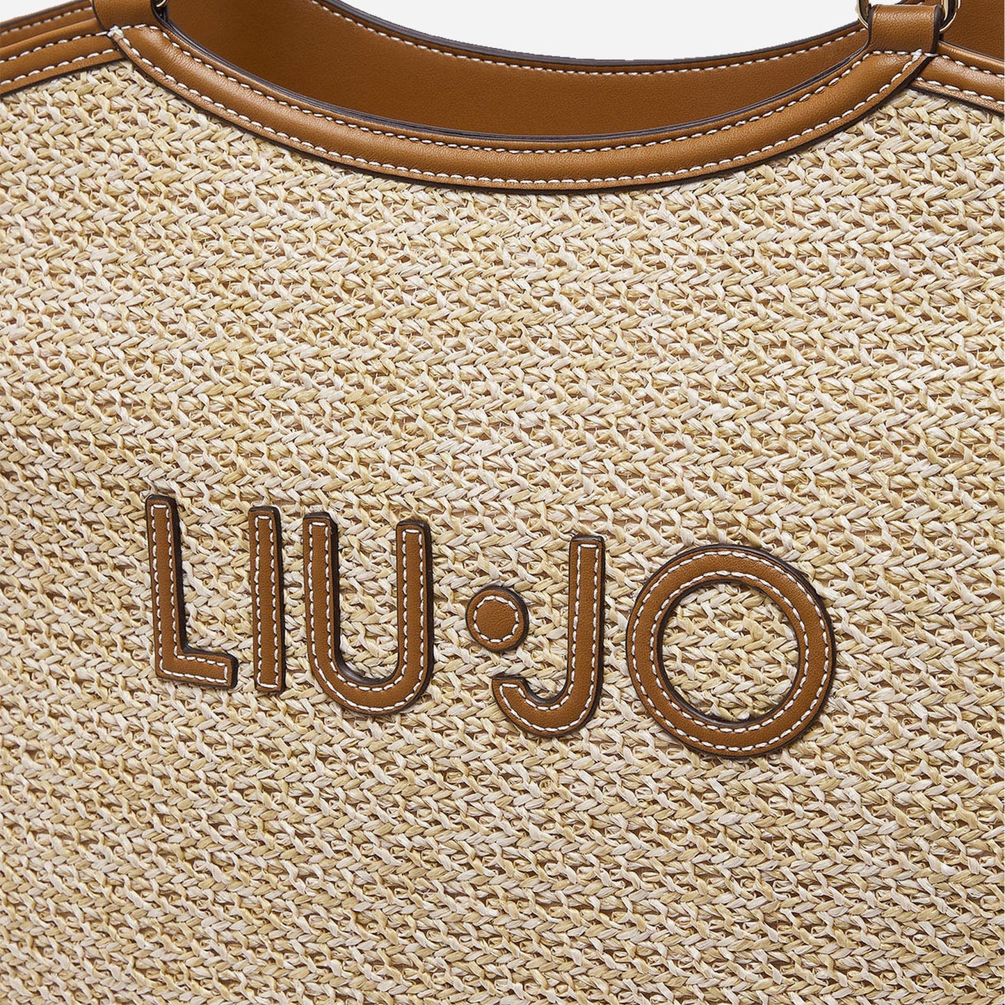 LIU JO Borsa tote grande in rafia Naturale 