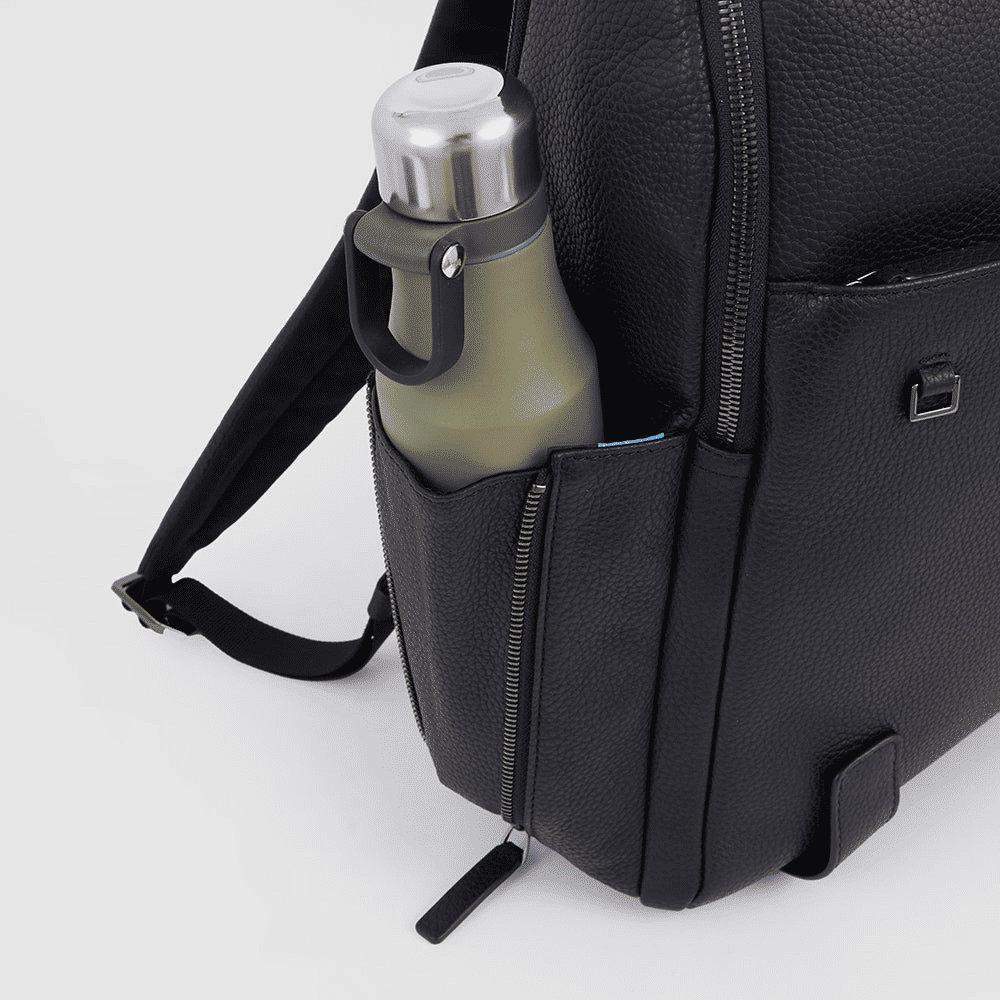 PIQUADRO Zaino uomo porta PC e porta iPad® in pelle Nero 