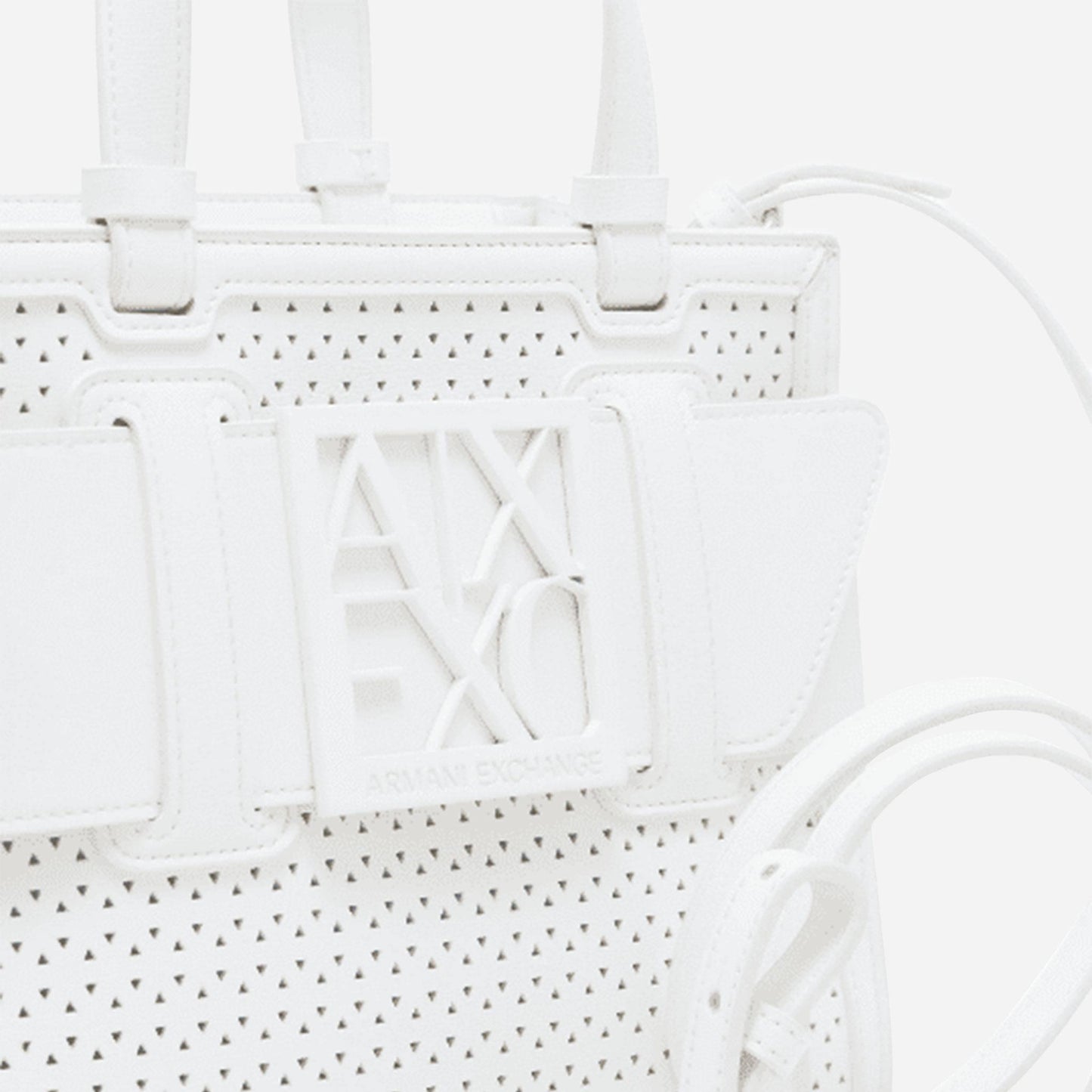 ARMANI EXCHANGE Borsa a mano laserata Off White 