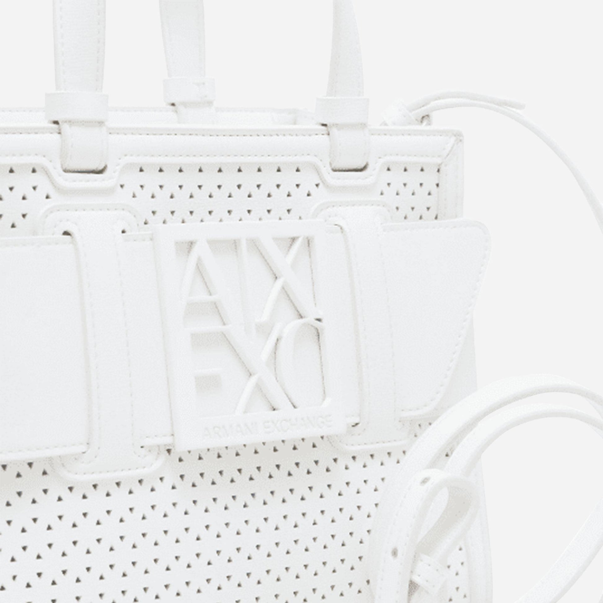 ARMANI EXCHANGE Borsa a mano laserata Off White 