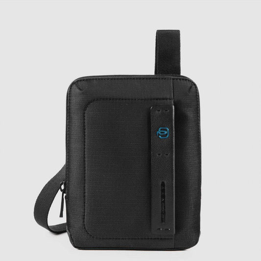 PIQUADRO Borsello organizzato con scomparto porta iPad®mini chevron/nero 
