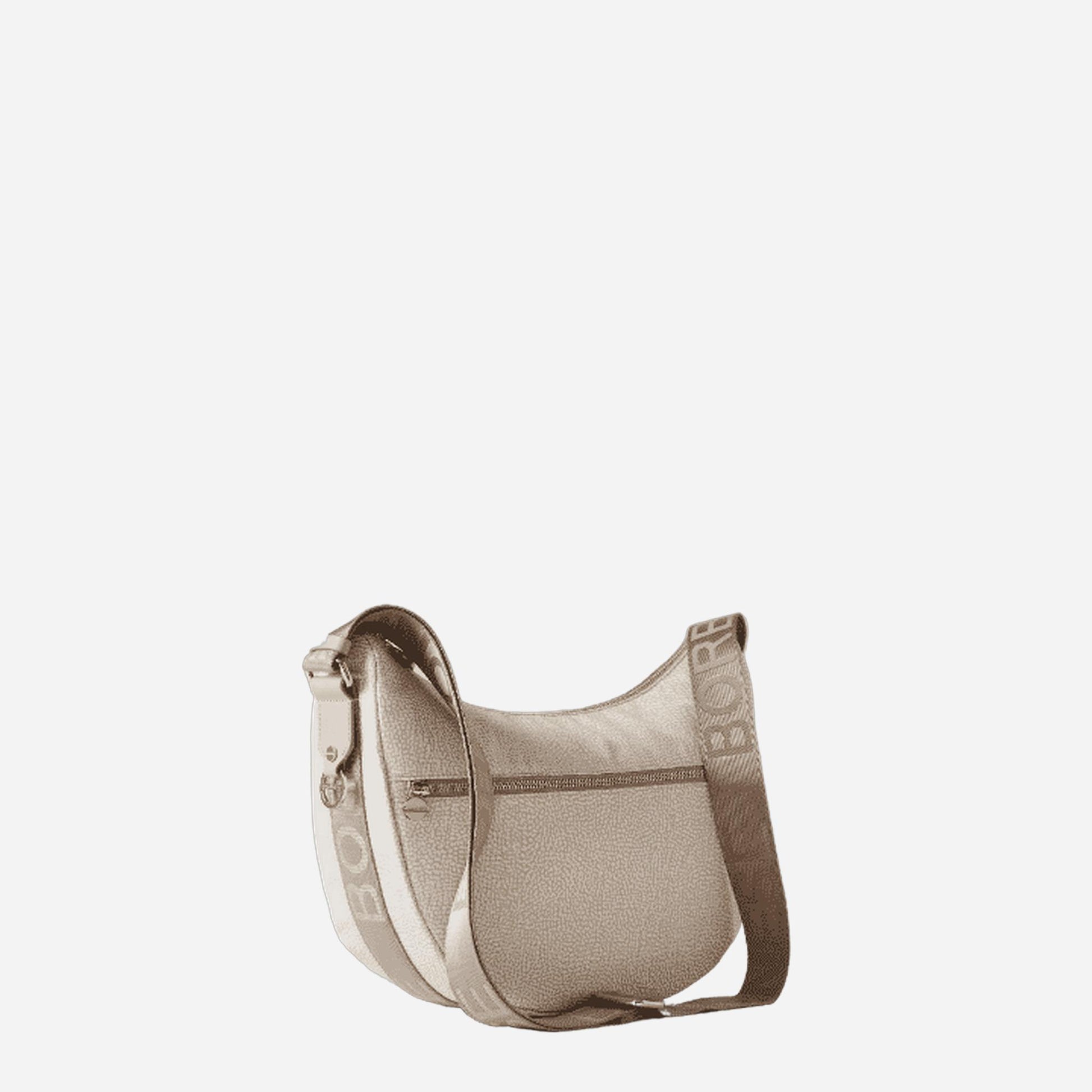 borbonese ECO LINE LUNA BAG MIDDLE WHITE COTTON 