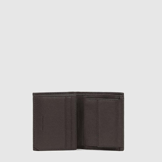 PIQUADRO Portafoglio uomo verticale in pelle, porta monete Cuoio 