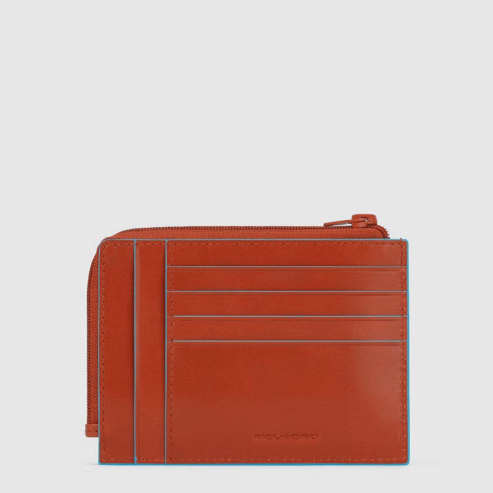 PIQUADRO Portafogli portacarte di credito uomo in pelle Mogano 