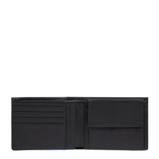 PIQUADRO Portafogli uomo in pelle con portamonete Nero 