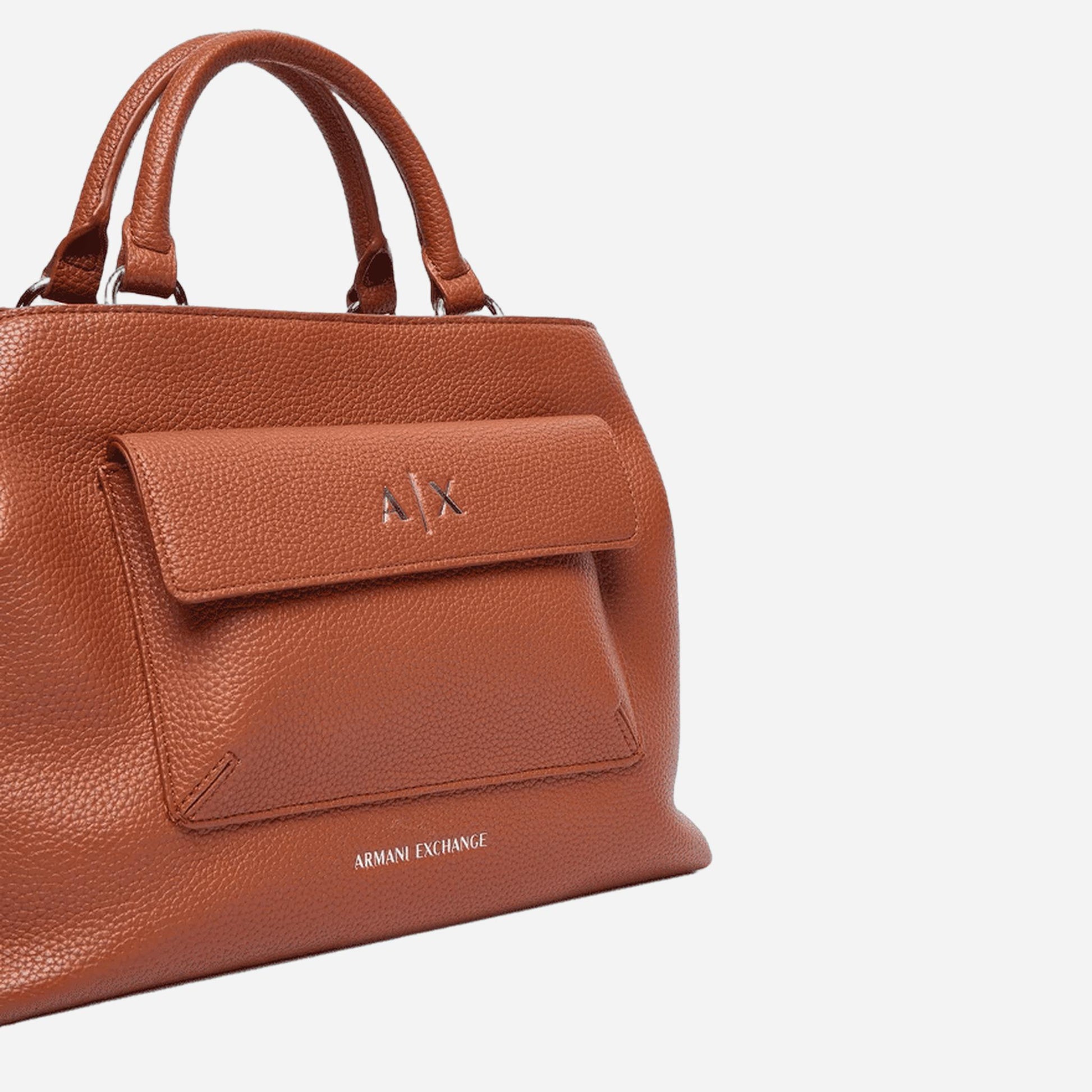 ARMANI EXCHANGE Borsa a mano medium in ecopelle BLACK 