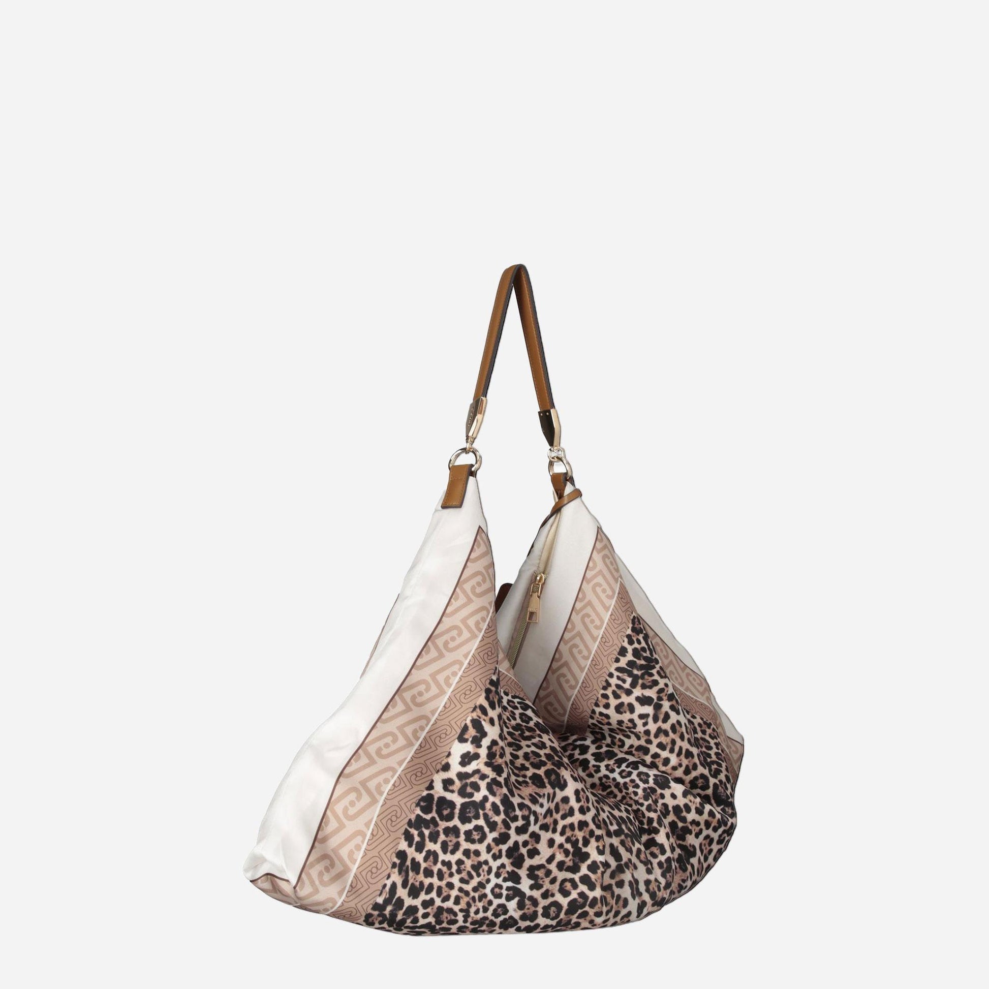 LIU JO Borsa foulard media Animalier natural 