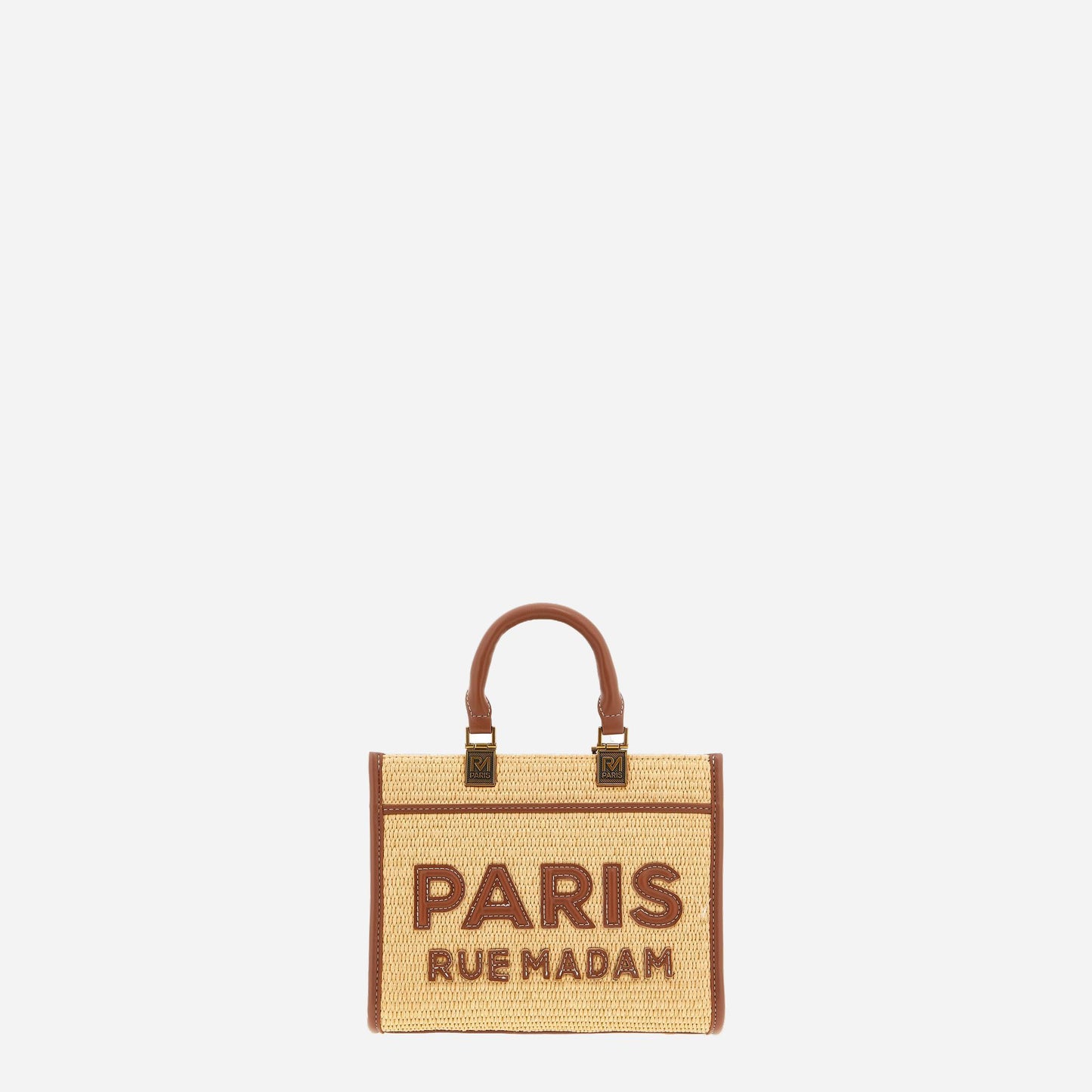 RUE MADAM ICONIQUE MINI TOTE STRAW STRAW BROWN 
