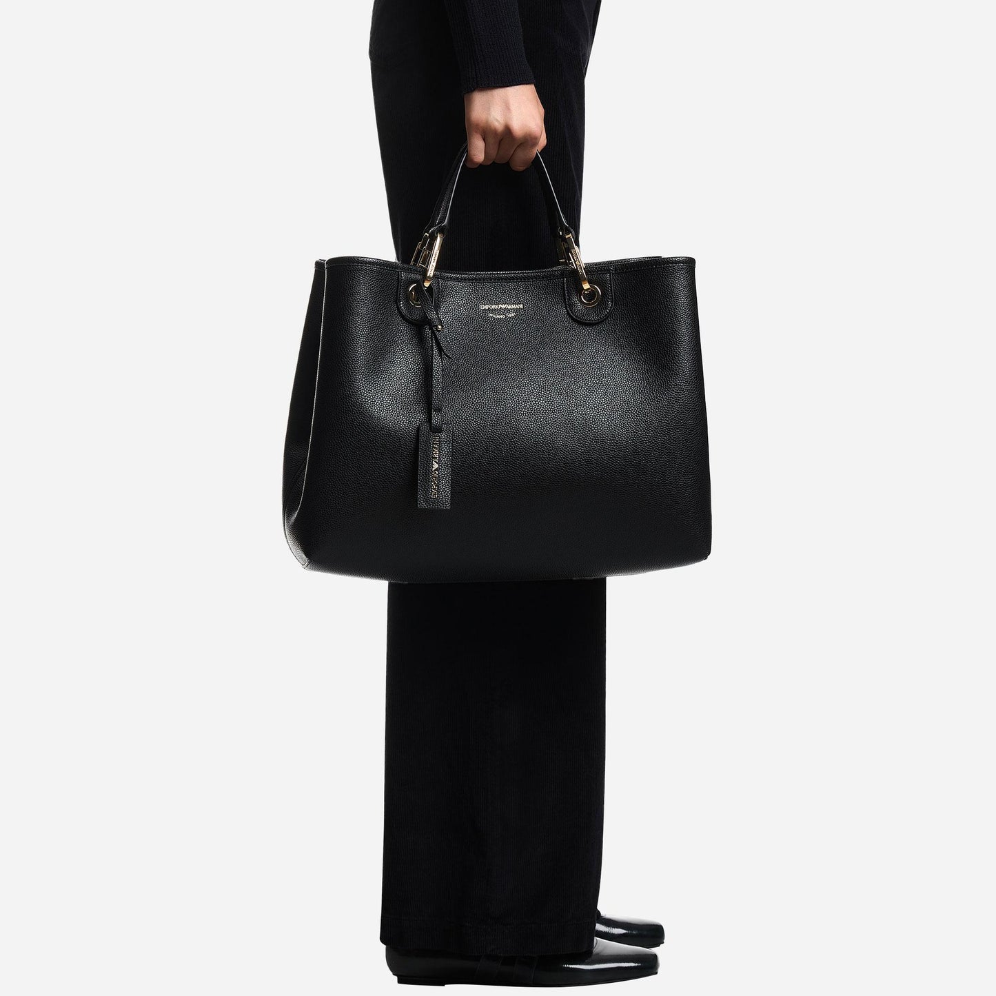 Emporio Armani SHOPPING BAG NERO/SILVER 