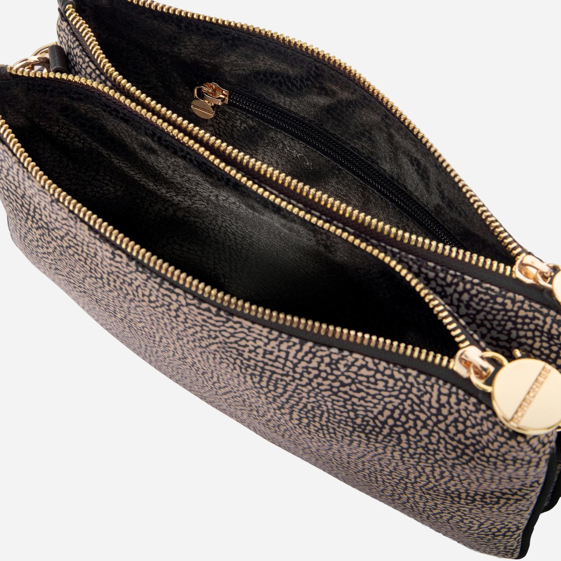borbonese LUNA BAG SMALL OP NATURALE/NERO 