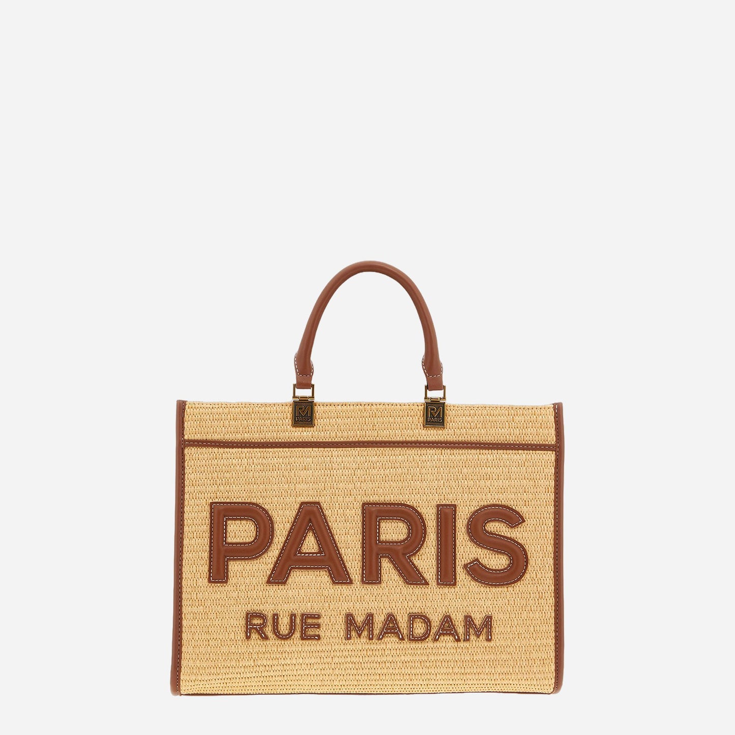 RUE MADAM ICONIQUE TOTE STRAW STRAW BROWN 