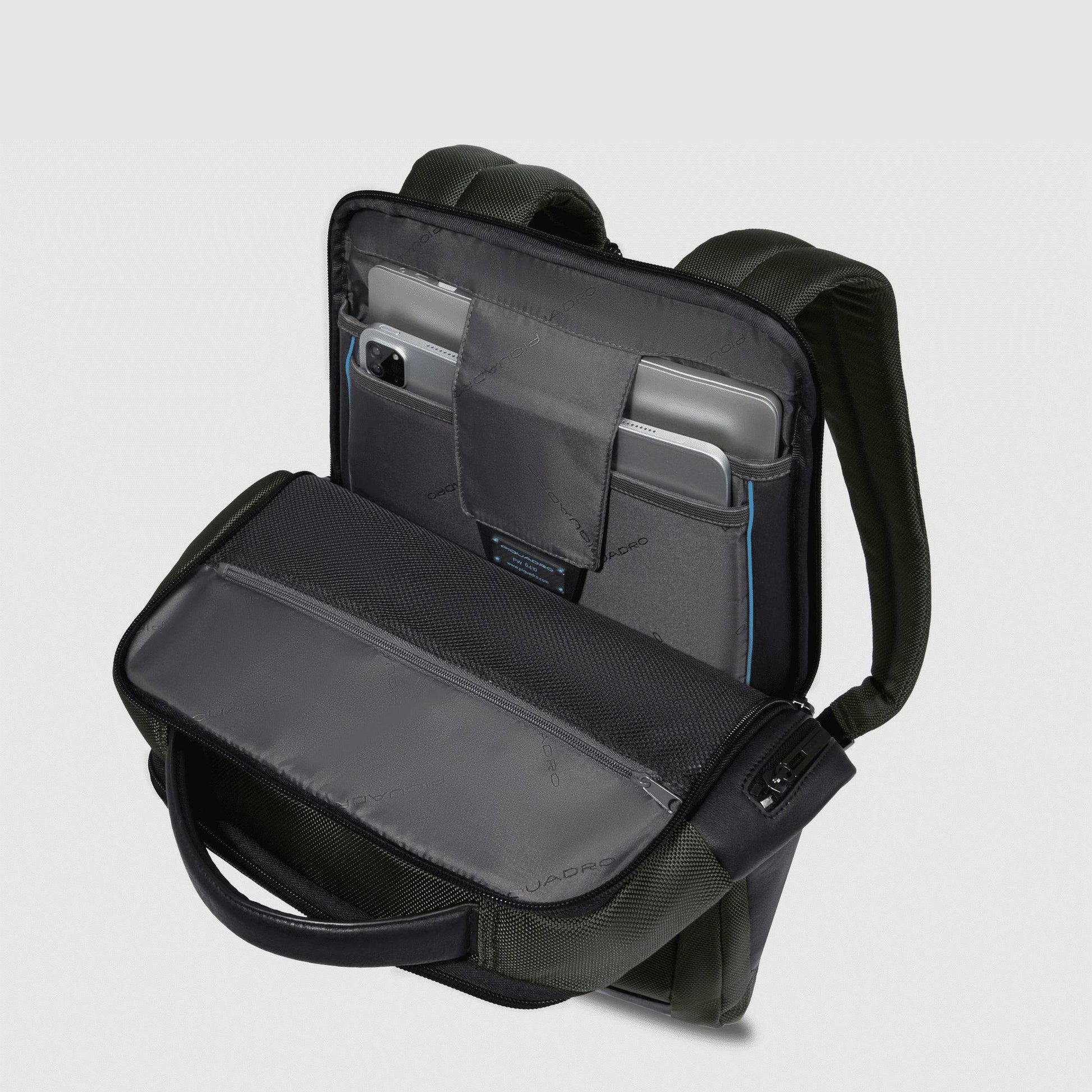 PIQUADRO Zaino uomo porta PC e porta iPad® in pelle verde2 