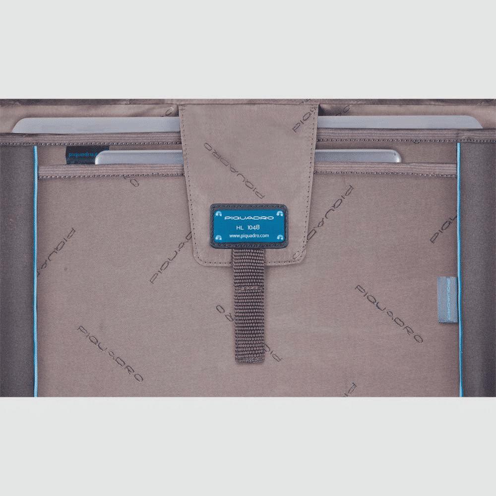 PIQUADRO Cartella porta computer espandibile Blu 