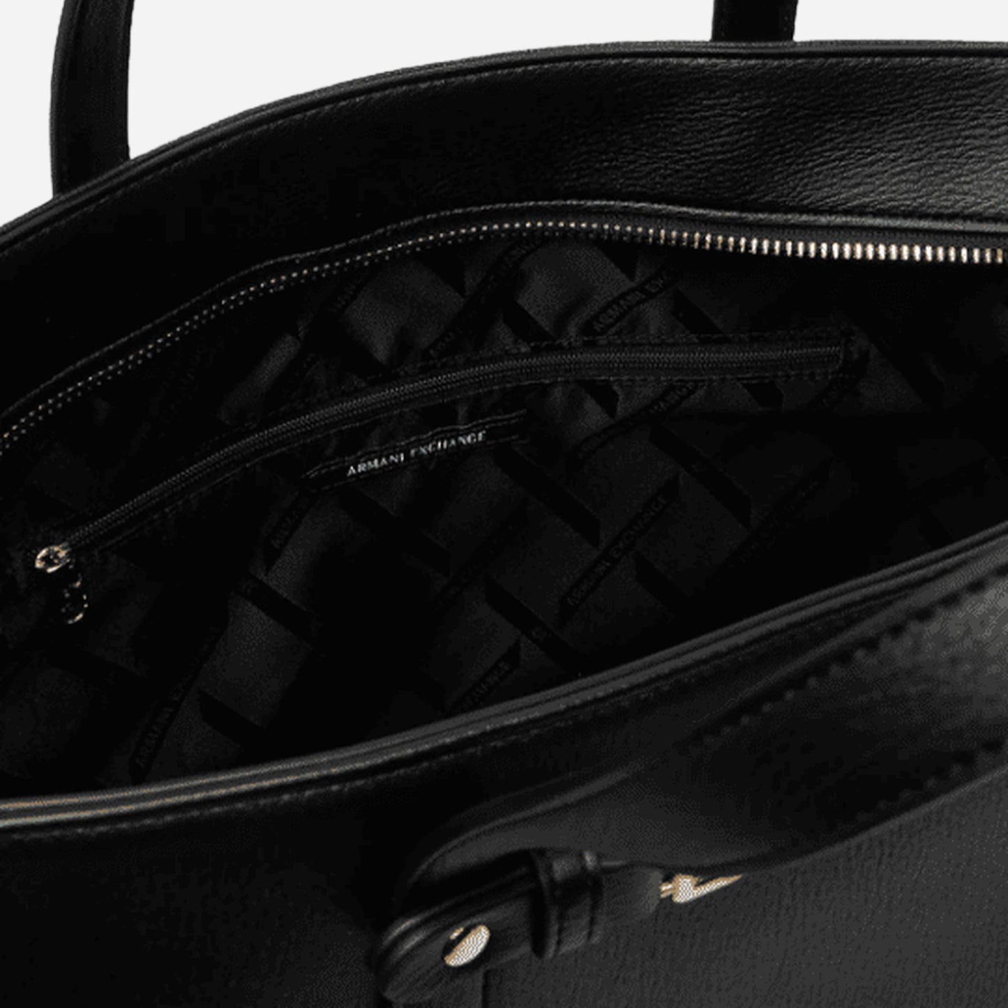 ARMANI EXCHANGE Shopper media in pelle BLACK 