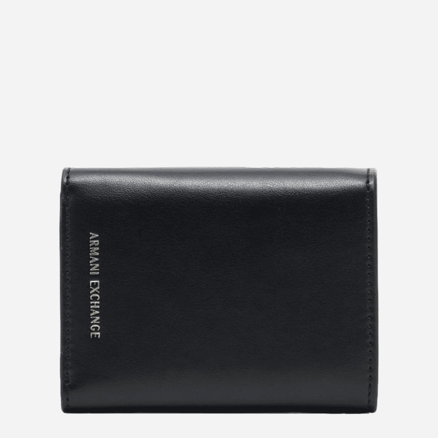 ARMANI EXCHANGE AX Portafoglio compatto bi-fold in ecopelle BLACK 