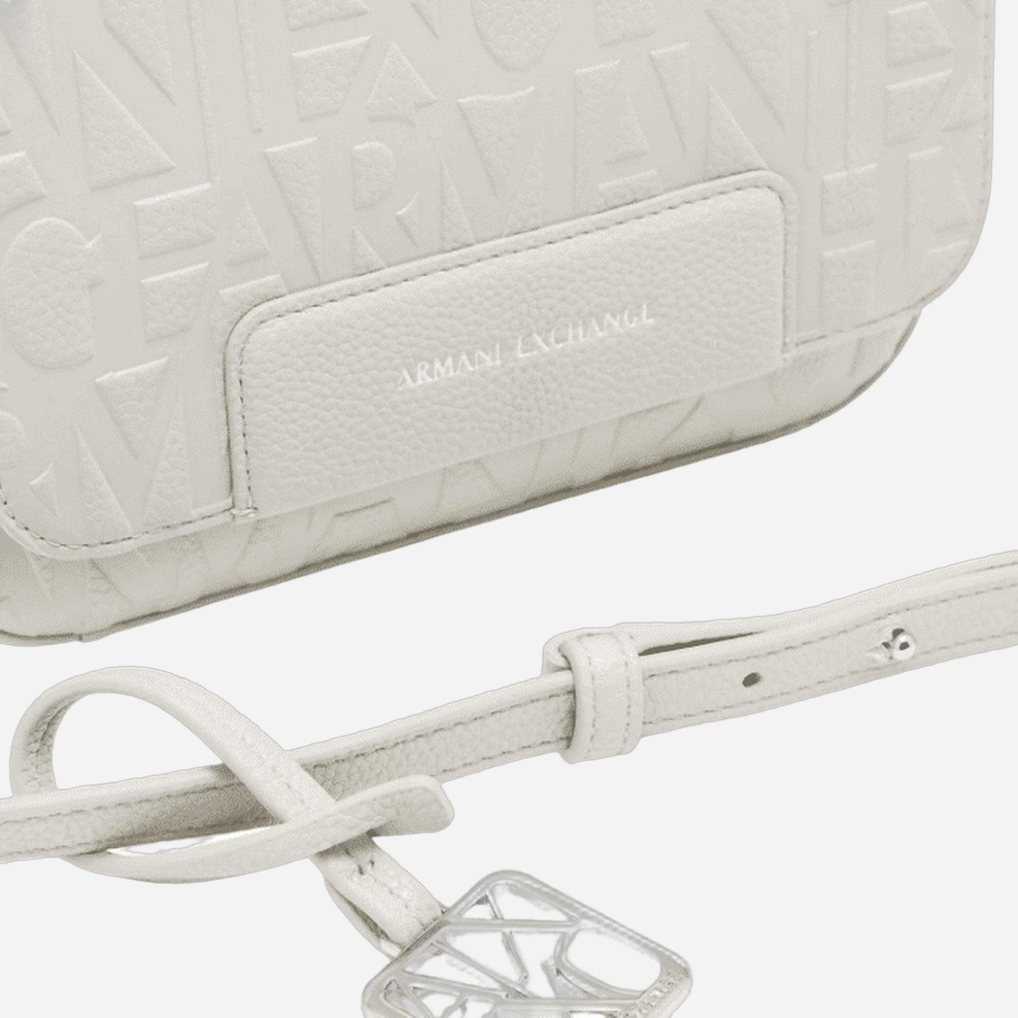 ARMANI EXCHANGE Tracollina logata a tracolla Off White 