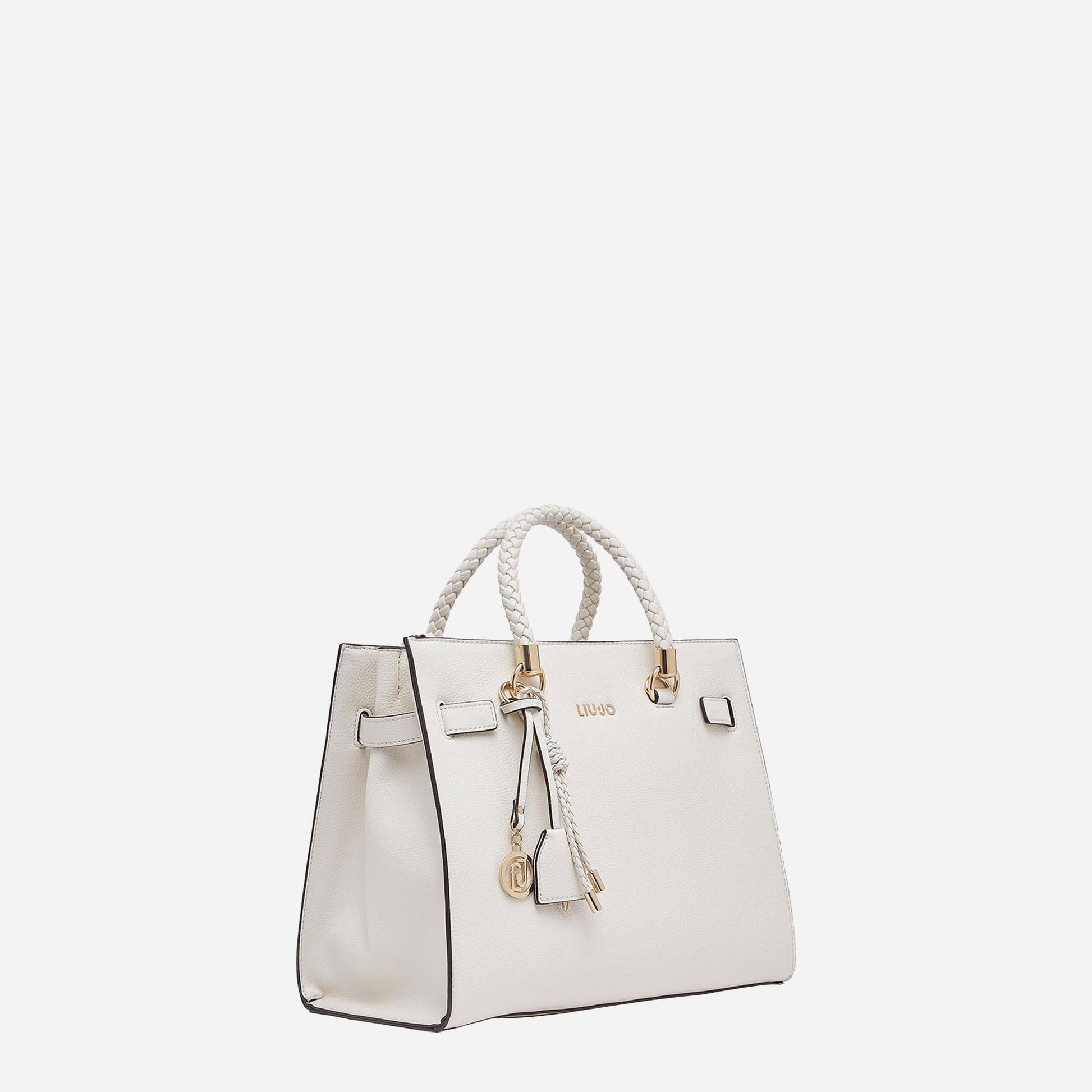 LIU JO Borsa satchel media con charms CREAM 