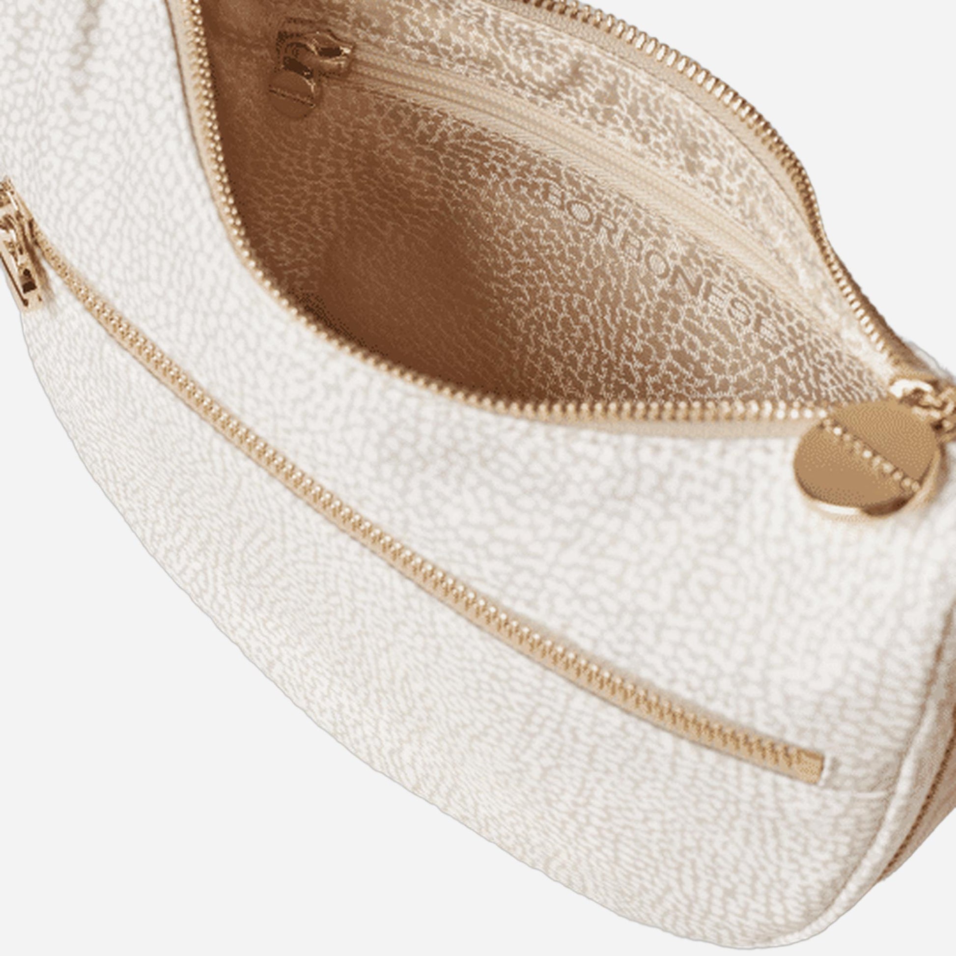 borbonese ECO LINE LUNA BAG MINI WHITE COTTON 