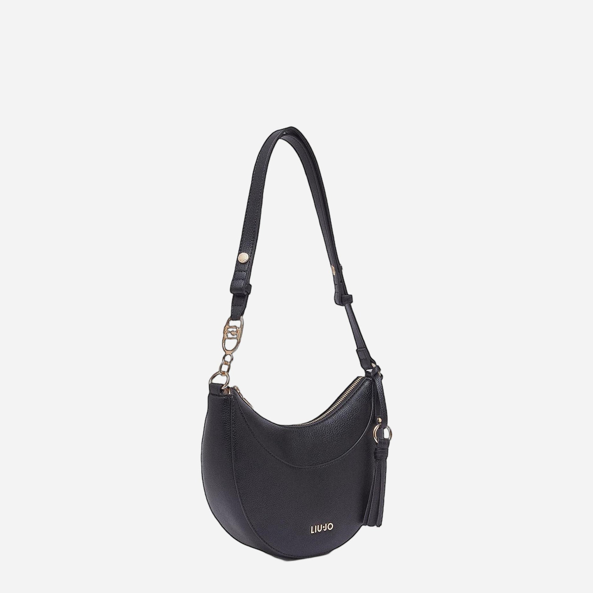 LIU JO Borsa hobo media con charm BLACK 